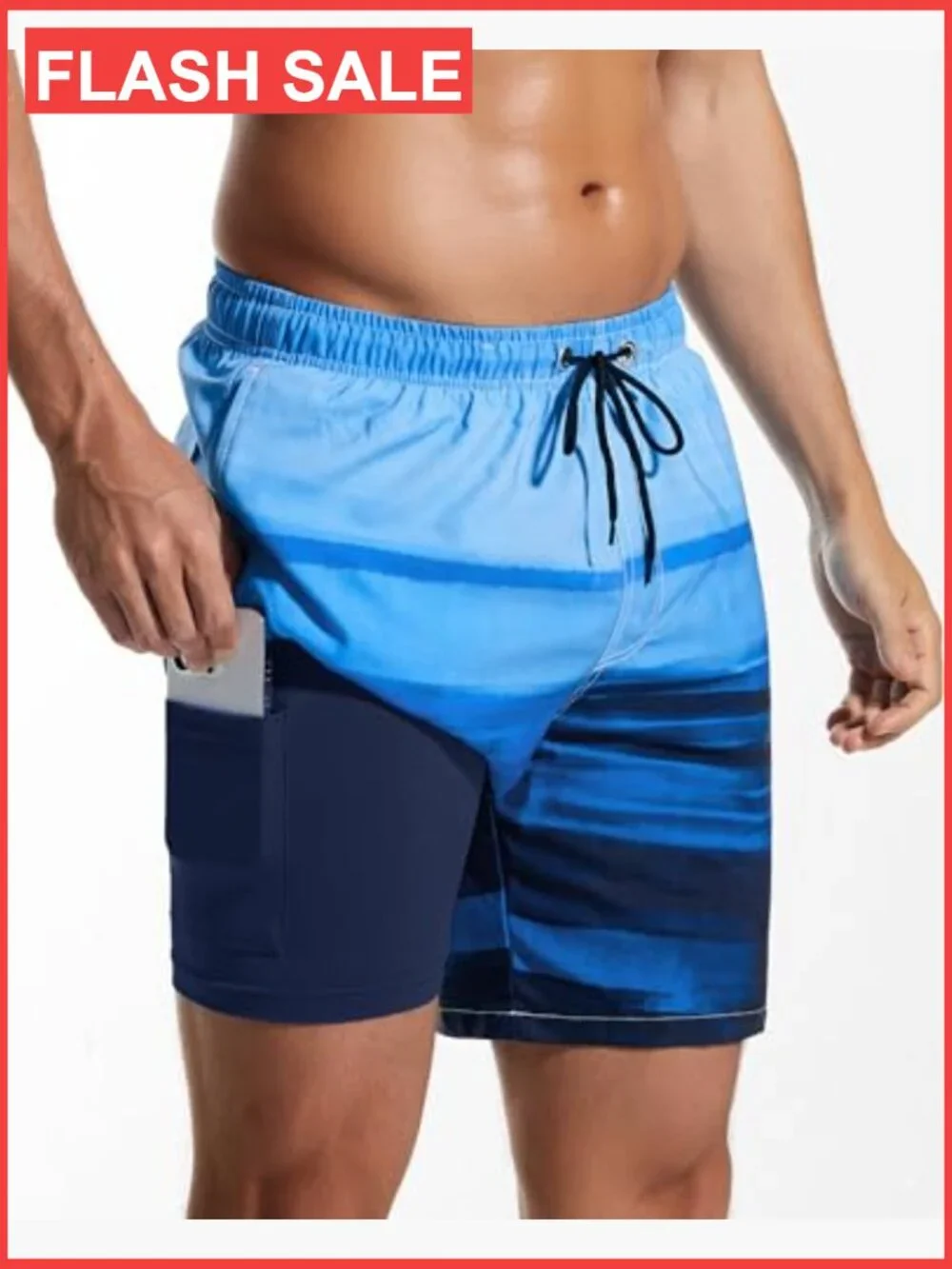 Men's Swim Trunks Quick Dry Compression Liner 2 in 1 Shorts Swimsuit UPF 30